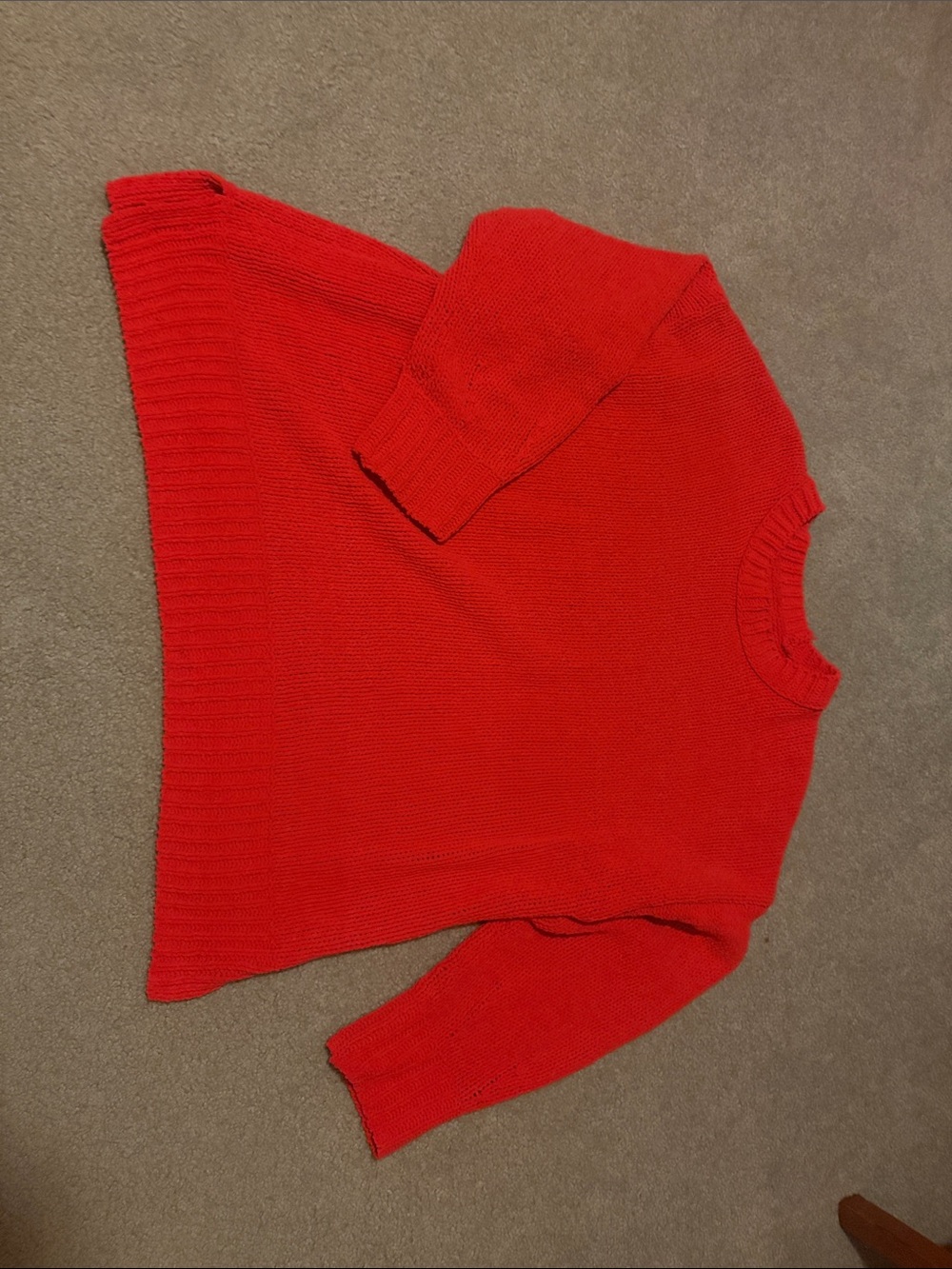 aerie Sugar Rush Chenille Sweater Red XL